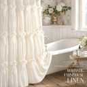 Cute Bows Shower Curtain Vintage Farmhouse Ruffle Shower Curtains for Bathroom,Cream,72" W x 72" L