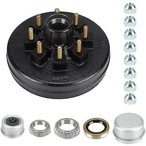 Youxmoto Trailer Brake Drum Kit 8-Hole 6.5" Bolt Circle, Replaces 12" X 2" Trailer Brakes Drum Assembly, for 7,000 lb. Axle, Fits 12 inch Trailer Brake Drum
