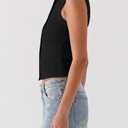 Womens Going Out Tops Summer Spring Ribbed Tank Sexy Crop Cute Y2K Button Down T Shirts Fashion Clothes 2025 (Medium, Black)