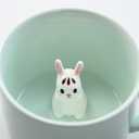 ZaH 3D Mug Animal Inside Cup Cartoon Ceramics Figurine Teacup Christmas Birthday Gift for Boys Girls Kids Women Men Coffee Mug (8 oz Rabbit)