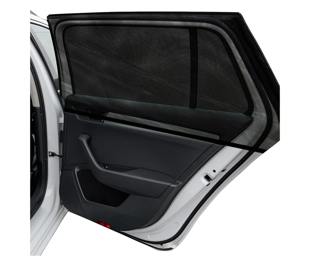 Car Window Shades, 2 Pack Breathable Mesh Side Sun Stretch Screens for Baby/Camping Heat Block UV Protection, Back Covers Car, Truck, SUV, L