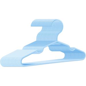 Baby Hangers for Closet 100 Pack Blue Plastic Kids Children's Clothes Hangers Non-Slip (Blue, 100)