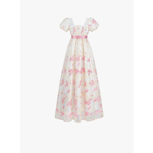 Dress Women Regency Costume Empire Waist Dresses Tea Party Victorian Gown Embroidery, size S