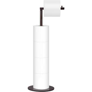 Toilet Paper Holder Stand, Free Standing Toilet Paper Roll Holder for 4 Spare Rolls, Modern Bathroom Toilet Paper Stand with Reserve, Oil Rubbed Bronze, Housen Solutions