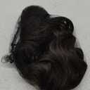 LONAI Ponytail Extension, 18" Wavy Claw Clip Ponytail Extensions ZJ001 Shoulder Length Curly Wavy Claw Clip in Ponytail Hairpiece Synthetic Fake Pony tails Hairpieces-Black Brown