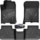 Floor Mats for Chevy Colorado/GMC Canyon Crew Cab 2023-2026 Carpet Floor TPE All Weather Floor Liners 1st & 2nd Row, 3pcs Black