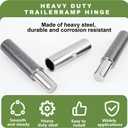 Mindoub 4-Pack 10" Weld-On Trailer Ramp Hinges - Heavy-Duty Zinc-Plated Steel, Greasable Design with 3/4" Detachable Pin - 500 lbs Capacity for Cargo/Utility/Lawn Trailers, Swing Gates, Dump Doors