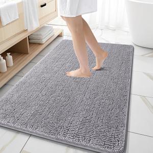 OLANLY Bathroom Rugs 59x35, Extra Soft Absorbent Chenille Bath Rugs, Rubber Backing Quick Dry, Machine Washable Bath Mats for Bathroom Floor, Tub and Shower, Home Decor Accessories,