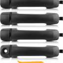 4Pack Exterior Door Handles for Toyota Tundra 2007-2019 Sequoia 2008-2016, Front & Rear Driver & Passenger Side Frosted Black Door Handle with Trim Removal Tool