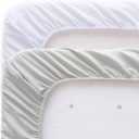 Baby Bassinet Sheets 4 Pack Compatible with 33 x 20 Mika Micky, Baby Delight, Dream On Me and Other Rectangle Bassinet Mattress, Ultra Soft & Skin Friendly, Washer & Dryer, Grey and White