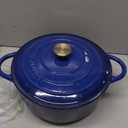 Cast Iron Dutch Oven with Lid - Non-Stick Ovenproof Enamelled Casserole Pot - Sturdy Dutch Oven Cookware - Dark Blue, 7.3-Quart, 30cm - by Nuovva