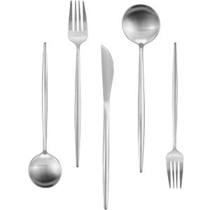 60-Piece Silverware Set, IBIILII JEFF Stainless Steel Flatware SetKitchen Utensil Set, Tableware Cutlery Set, Service for 12, Satin Finished Polished & Dishwasher Safe