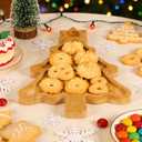 Healifty Christmas Tree Shaped Serving Platter 10.62X7.87X0.59In Bamboo Appetizer Tray for Holiday Party Snack Dessert Cheese Charcuterie Board