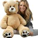 36" Tall (3 Foot) Big Plush Beige Bear, Stuffed Animal, Teddy Bear with Smiling Face. Premium Stuffed Toy Teddy Bear, Perfect for Girlfriend, Kids, Valentine's Day, Christmas!