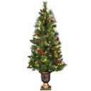 4-ft Pre-lit Slim Artificial Christmas Tree with White LED ...
