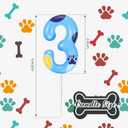 MTLEE Blue Dog Paw Candles Birthday Cake Decorations Cake Cupcake Topper for Boy and Girl Birthday Decoration(3)