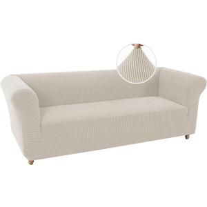 Turquoize Stretch Chesterfield Sofa Covers for Living Room Soft Sofa Couch Covers for 3 Cushion Couch Non-Slip Sofa Slipcover for Dogs Furniture Protector Feature Jacquard Fabric (Sofa, Island Fossi)