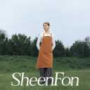 Full-Length Bib Apron with Adjustable Neck Strap  Durable & Easy-Care Chef Apron for Kitchen, Restaurant & Caf (Pecan)