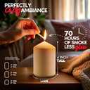 Candle Charisma Ivory Pillar Candles Bulk Pack of 12  (3x4 Inch) Long-Lasting 70-Hour Burn, Dripless & Smokeless  Perfect for Hassle-Free Decor at Weddings, Fall Table Centerpieces & Special Events
