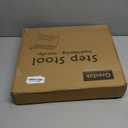 Bamboo 2 Step Stool 300lbs Capacity, Wooden Two Step Stool with Non-Slip Handles, Heavy Duty Stepping Stool for Bedside High Beds Adults, Sturdy Small Bathroom Kitchen White Step Stool