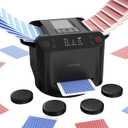 Automatic Card Shuffler and Dealer - 1-2 Decks Support 12 Players, 4 Drawing Remotes, Built-in Gameplays, 360/180 Deal, for Poker, UNO, Phase 10, Skip-Bo, Rummy (Black)