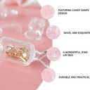 ARTIBETTER 24Pcs Candy Shaped Jewelry Box Mini Clear Jewelry Case Plastic Beads Storage Containers Travel Case Beading Storage