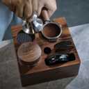 Walnut Espresso Tamping Station 54mm for Breville Machines Espresso Accessories Organizer Tamper Distributor Portafilter Holder and Multi Accessory Storage