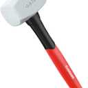Goldblatt Rubber Mallet 16 oz. Low Recoil Rubber Hammer with Solid Head & Soft-grip Handle, Double-Faced Soft Mallets, Soft Blow Tasks, No Damage for Camping, Woodworking and Flooring | White