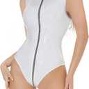 FEOYA Leather Dress for Women Women Sexy Leather Dress Wetlook PVC Leather Sexy Leather Dress for Women Party Club Night XS-L