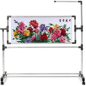 Needlework Floor Frame, Adjustable Cross Stitch Craft Stand, Standing Embroidery Lap Table, for Art Craft Sewing Holder
