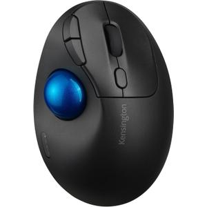 Kensington TB450 Wireless Trackball Mouse, Bluetooth LE & 2.4GHz Connection, 4 DPI Options, Connect up to 3 Devices (K72194WW), Black-Blue