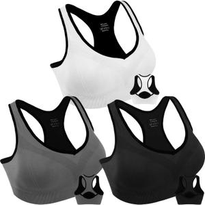Double Couple Women Racerback Sports Bras for Women High Impact Workout Yoga Gym Fitness Bra (XL)