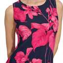 Tommy Hilfiger Women's Matte Jersey Palm Hot Fix Dress, Sky Captain/Carmen Rose, Size 2