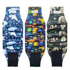 Langsprit Male Belly Bands for Dogs (Pack of 3)  Dog Diapers Male  High Absorbing Dog Wraps Washable  Reusable Small Doggy Doggie Puppy Dog Diapers (Sloth,Whale,Dinosaur, Small)