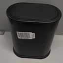 Anzoymx Stainless Steel Bathroom Trash Cans 1.8 Gallons Small Garbage Can with Pop up Lid, Metal Narrow Wastebasket, Slim Waterproof Litter Trash Bins Set for Bedroom, Toilet, Office (Black)