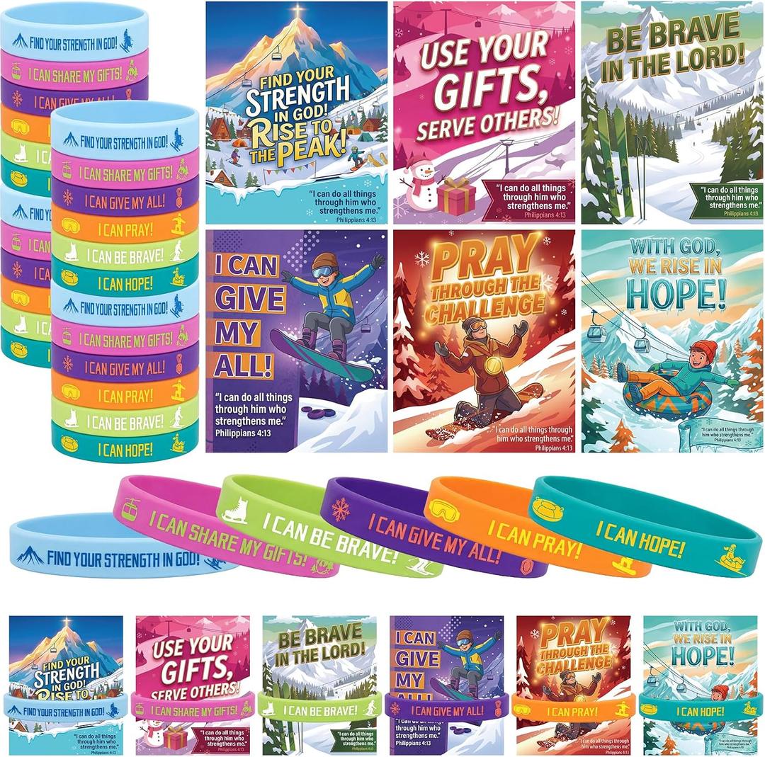 30 Sets VBS Glow Dark Christian Bracelets Illumination Themed