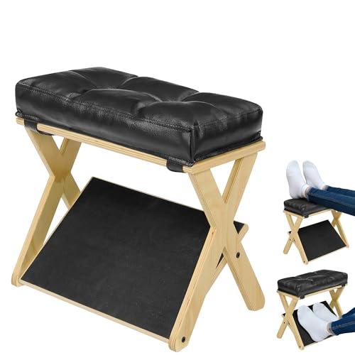 HOMELYSTBO Foot Rest Under Desk at Work, Under Desk Footrest with Double Step Wooden Ergonomic Design, Non-Slip EVA Surface, Office Foot Stool for Posture Support, Leg Relief, Home Office & Gaming
