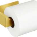 Auxmir No Drilling Self Adhesive Toilet Paper Holder, Premium Rustproof SUS304 Stainless Steel Roll Holder Wall Mount Tissue Holder for Bathroom Kitchen Washroom, Toilet Paper Holder-Gold