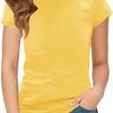 Floral Find Girls Raw Cut Cap Sleeve Tee Summer Boat Neck Lightweight Tops Cute Basic T-Shirts, Ginger Yellow, (XXL)