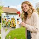 Easter Mailbox Covers Magnetic Standard Size, Sunflower Cross Bless This Home Mailbox Wraps, Farmhouse Christian Outdoor Garden Yard Decor