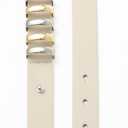 White Leather Belts for Women Stylish Casual Waist Belt Dress Belt Ladies White Belt for Jeans (Beige)