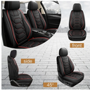 Pariitadin Leather Car Seat Covers Front Pair, Waterproof Faux Leather Seat Covers for Cars, Non-Slip Car Interior Covers Universal Fit for Most Cars Sedans Trucks SUVs, Black/Red