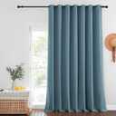 NICETOWN Smoky Blue Blackout Curtains for Bedroom/Living Room 132 Inch Length - Thermal Insulated Room Darkening Grommet Top Window Curtains (100 by 132 - Inch, 1 Panel)