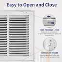 Howeall 24"W x 12"H [Duct Opening Size] Steel Return Air Filter Grille - Removable Face/Door for 1 inch Filters -HVAC Vent Cover Grill - White [Outer Dimensions: 26 5/8"W X 14 5/8"H]