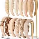 pickpiff Headband Holder Organizer Metal 2-Tier with Tray: Hair Accessories Display Stand Storage, Purse Charms Key Rings Rack Necklace Stand Home Bedroom for Girls Women, Gold