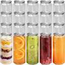 100-Pack Plastic Juice Bottles with Caps Empty Soda Cans with Aluminum Lids for Smothies, Boba, beer – Only Compatible with Can Sealers (16.9oz/500ml)