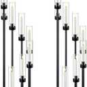 Layhit 2 Pack Black Floor Candelabra Centerpieces 42.13 Tall 8 Arms Floor Candle Holder with Acrylic Shade Pillar Metal Black Candelabra Centerpieces for Wedding Dinner Ceremony Party Decoration
