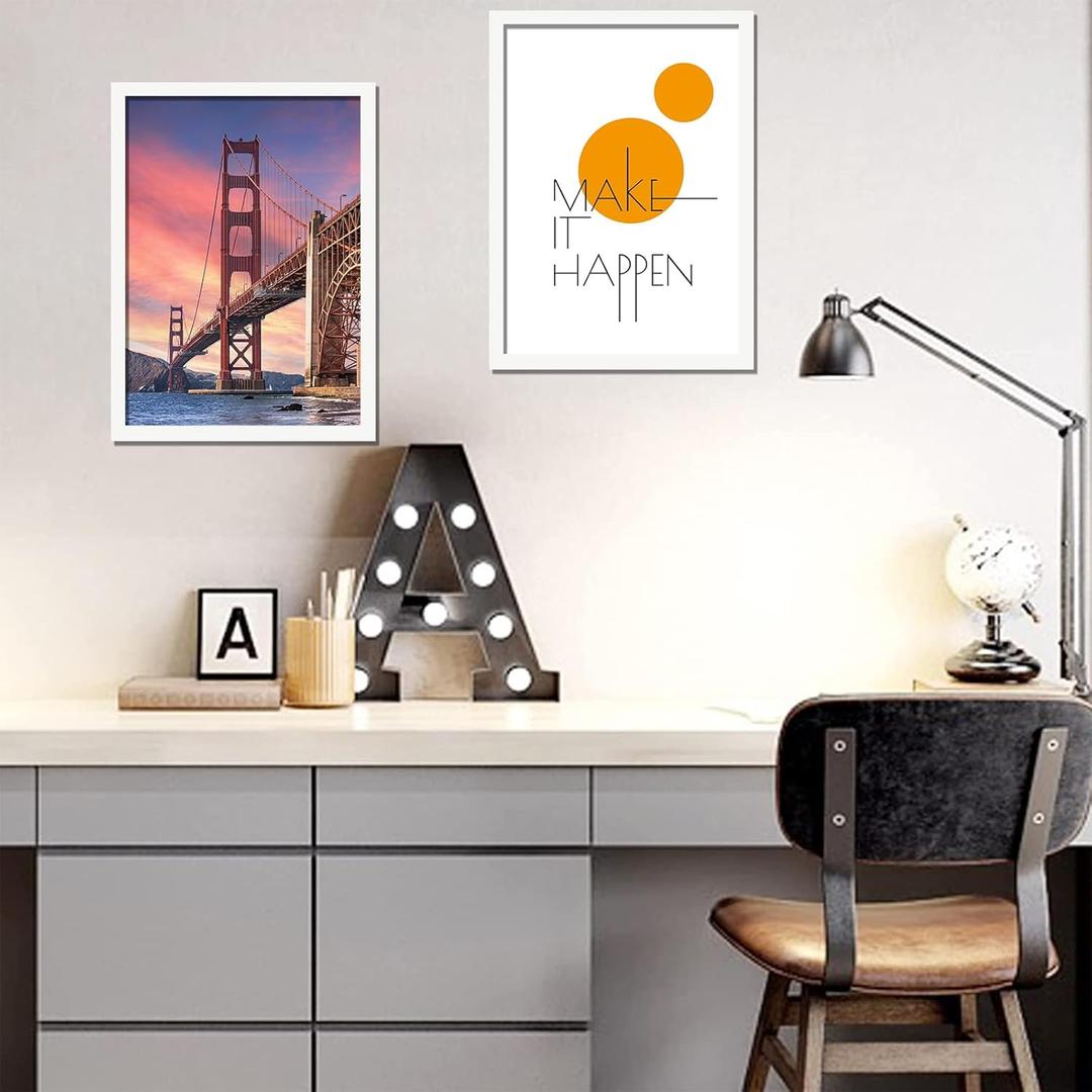 ijuerybai White 18x24 Picture Frame Set of 1High Transparent Frame for 18 By 24 Photo Collage Canvas Poster Size Wall Mount and Tabletop Horizontally Vertically (White, 18 x 24 inches)