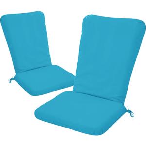 Adirondack Chair Cushion Set of 2-18''x18'' Seat & 18''x27'' Back, Outdoor Rocking Chair Cushions with Waterproof, Fade-Resistant, Removable & Machine-Washable Covers, Teal