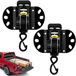 2pcs Retractable Ratchet Straps Compatible with Ford F-150 2015-2025, 10 Ft Truck Bed Mounted Ratchet Straps for Ford F-250/350/450/550 2017-2025